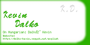 kevin dalko business card